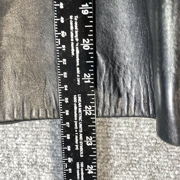 JERRY SHABO Black Soft Leather Jacket Minimalist XS Zip Front Fitted Luxury - Picture 5 of 12